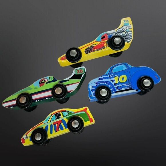 22 Vintage Melissa & Doug Wooden Vehicles Rescue Construction Race Cars - Picture 1 of 7